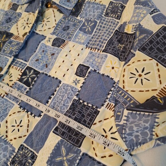 💙 Vintage Y2K G.W. Quilted Patchwork Shacket Size XL Warm Cozy Cottage Prairie - Picture 4 of 8
